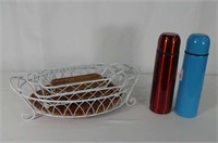 Set of Kitchen Metal Baskets and 2 Travel Mugs