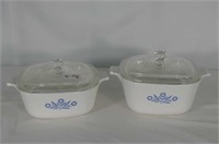 2 Corning Ware Casseroles W/ Lids