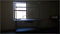 Stainless Table w/Overhead Rack & Drawer