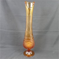 19" Yellow Glass Long Neck Vase