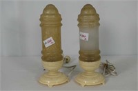 Pair of Dresser Lamps (Glass Shades)