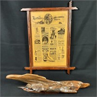 1884 Newspaper Repro and a Large Driftwood