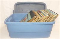 47 Records in Rubbermaid Tote with Lid