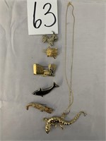 BROOCHES AND NECKLACE
