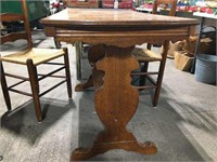 Wood kitchen table with two chairs