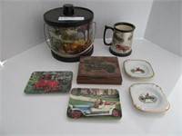 VINTAGE CAR THEME ICE BUCKET AND TRAYS