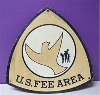 Mid Century Forest Fee Area Camping Sign