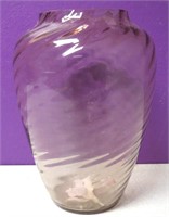11.5" Tall Swirled Pink Glass Vase