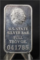Vintage 1oz .999 TEXAS Pure Silver Bar