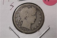 1912-S Barber Silver Quarter