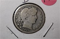 1915-D Barber Silver Quarter