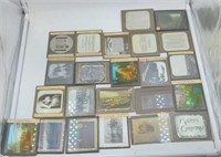 Lot of 23 antique Magic Lantern glass slides