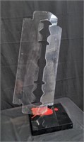 Lucite razor blade sculpture