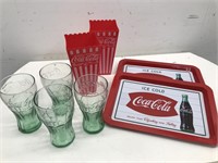 Box of assorted Coca-Cola items