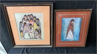 Pair of framed De Grazia prints