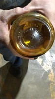 Good Hoosekeeper yellow jar with cork lid. Made