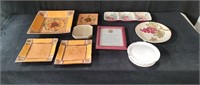 Box of decorative plates etc