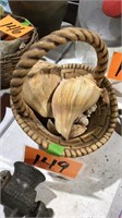 Ceramic basket with shells