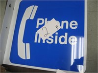 Telephone Sign Metal Double Sided