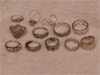 12 Sterling Silver Rings
