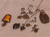 Sterling Silver Assortment of Pendants and Charms