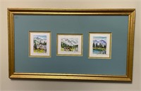 Set of 3 Mont Blanc France Watercolor Paintings