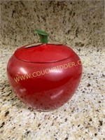 Aluminum vintage apple cookie jar