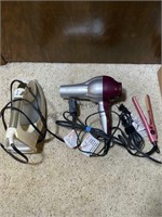 Hair dryer, iron, and small hair straightener