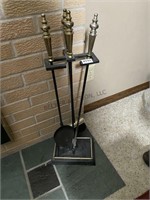 Fireplace utensils with holder