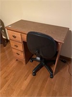Wood desk and office chair