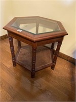 Glass top octagon table