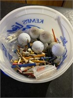 Assorted Golf Balls & Tees