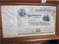 1899 Pa. Lehigh Valley Railroad Co. 30 Share Stock