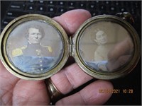 Civil War Era Double Sided Pocket Locket w/4 Photo