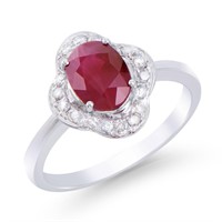 14KT White Gold 1.75ct Ruby and Diamond Ring