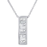 14KT White Gold 0.50ctw Diamond Pendant with Chain
