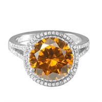 14KT White Gold 3.05ct Citrine and Diamond Ring