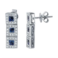 14KT White Gold 0.59ctw Blue Sapphire and Diamond