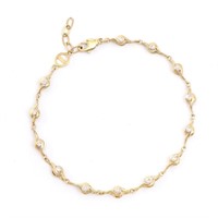 Plated 18KT Yellow Gold Diamond Bracelet