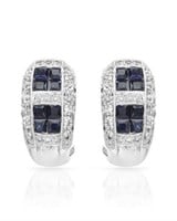 18KT White Gold 1.39ctw Blue Sapphire and Diamond