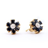 Plated 18KT Yellow Gold 3.05ctw Black Sapphire and