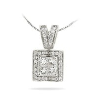 14KT White Gold 0.75ctw Diamond Pendant with Chain