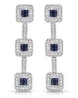 14KT White Gold 1.18ctw Blue Sapphire and Diamond