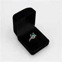 Lab Created 4.35 Ct Emerald Green Diamond Ring