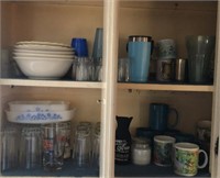Contents of Cabinets Federal Glass etc