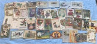 35+ Old Postcards Lot Halloween, Victorian etc