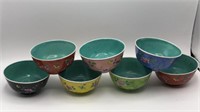 7pc Oriental Pottery Rice Bowls