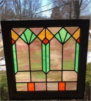 Antique Slag Glass Stained Window