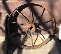 29" Antique Cast Iron Wagon Wheel