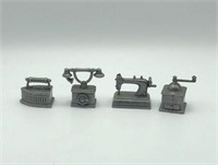 4 Miniature Pewter Figurines